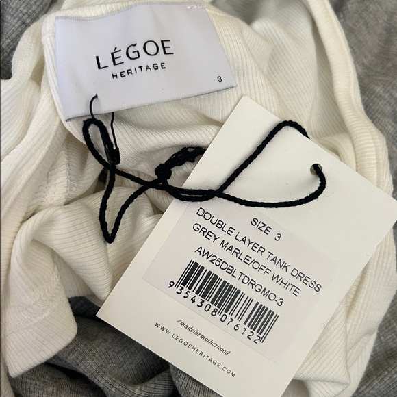 NWT LEGOE Heritage Double Layer Tank Maxi Dress Grey Marle/Off White Sz 3/XL - Picture 12 of 13